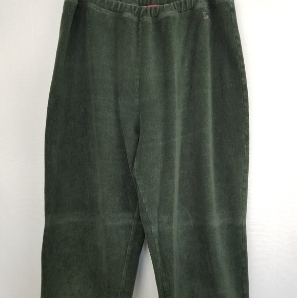 Burberry London Hunter Green Corduroy Stretch Cotton Pants Suit Size 10/Large - Picture 10 of 14